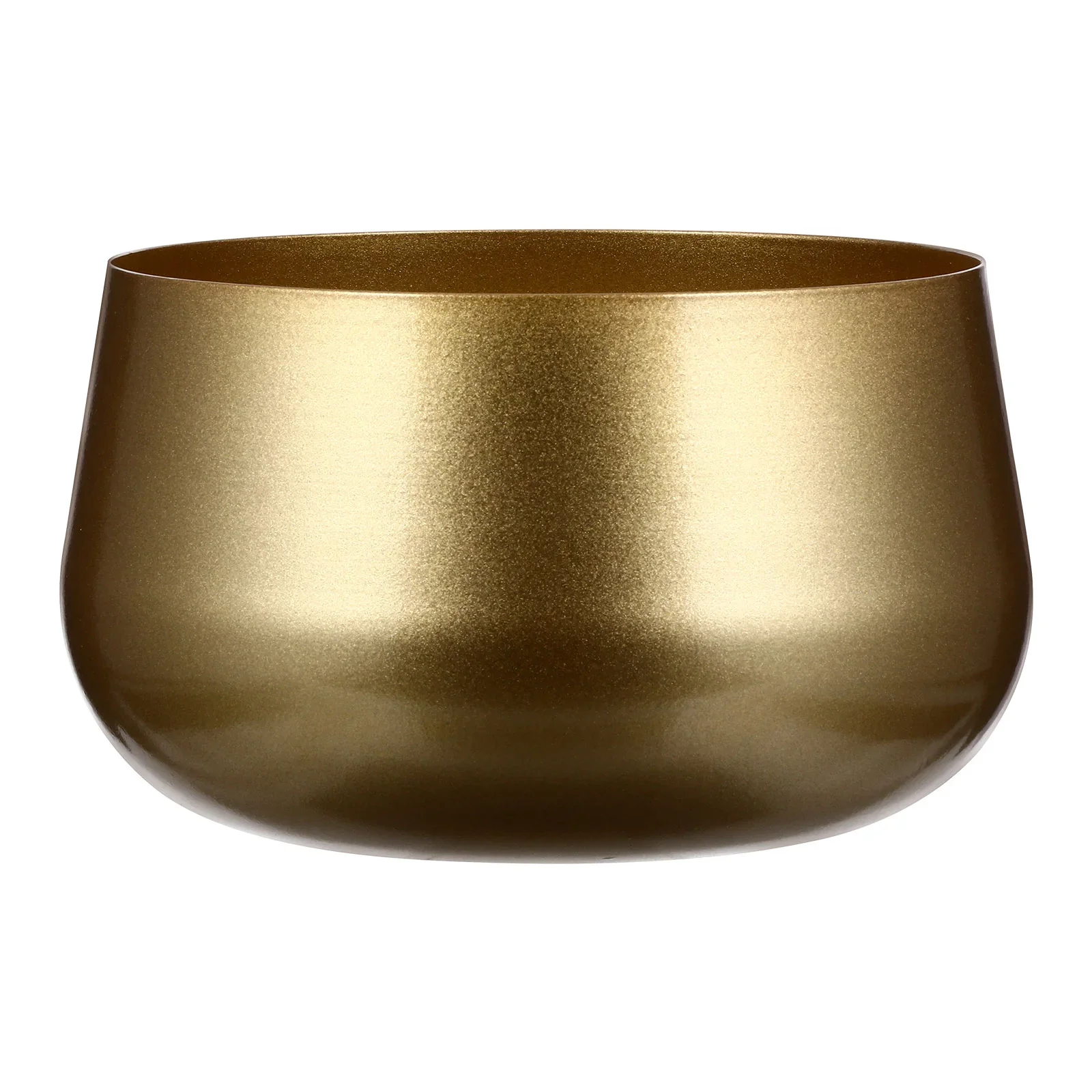 Vase pot de fleur doré en fer forgé, vue de face