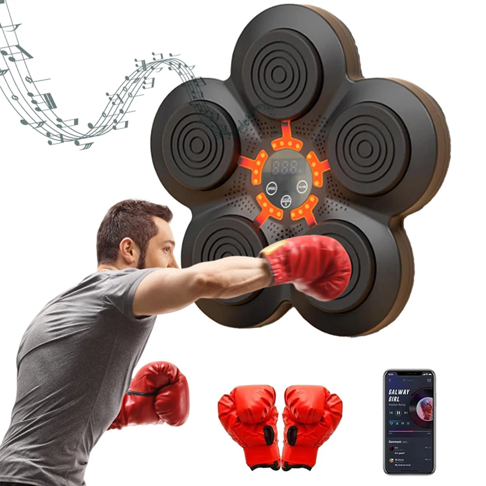 Machine de boxe murale avec lumières LED et musique