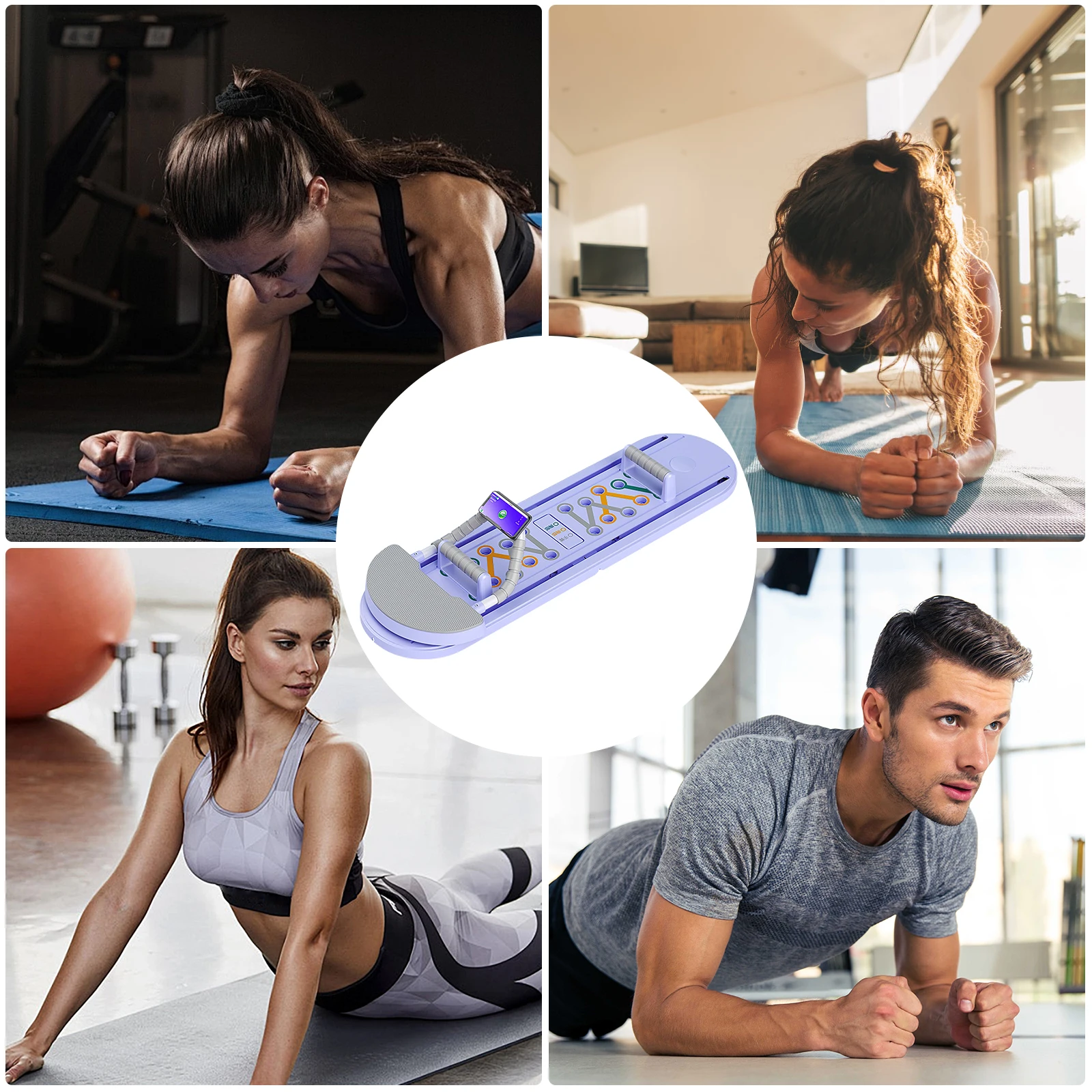 Planche de pompes portable avec poignées montées