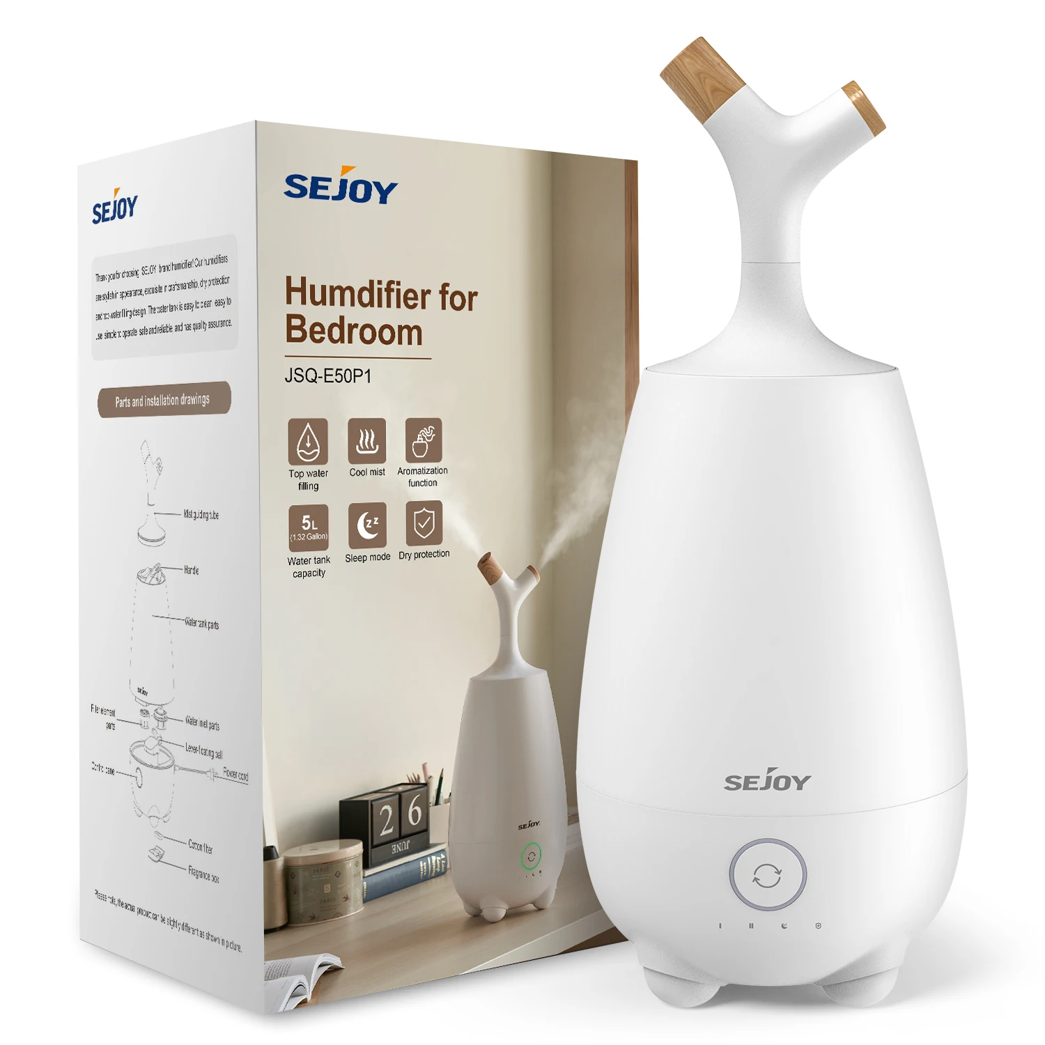 Humidificateur diffuseur avec grand réservoir 5L