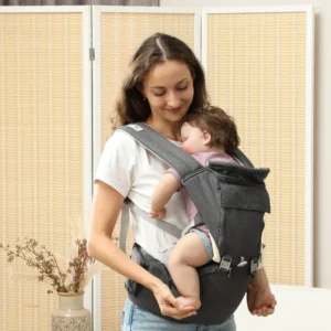 Porte-Bébé Ergonomique Ventral & Dorsal Aiyaplay Gris – Confort Bébé — photo 2