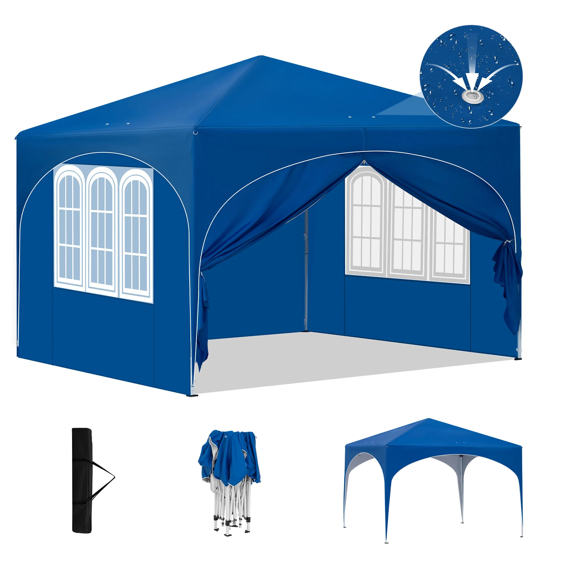 Tonnelle pop-up 3x3m avec parois latérales ouvertes