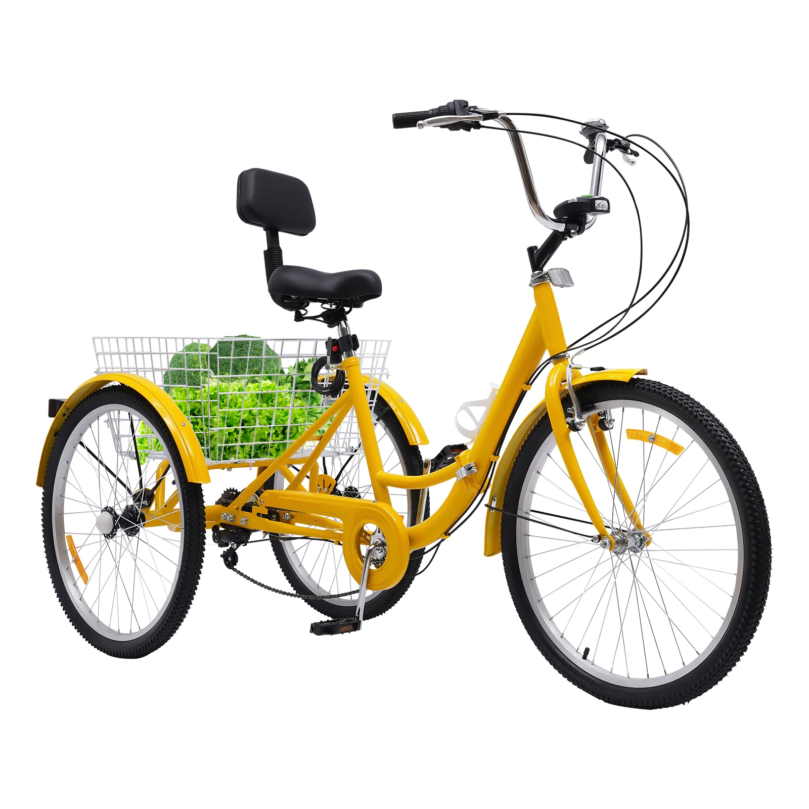 Siège confortable avec dossier et amortisseur pour tricycle