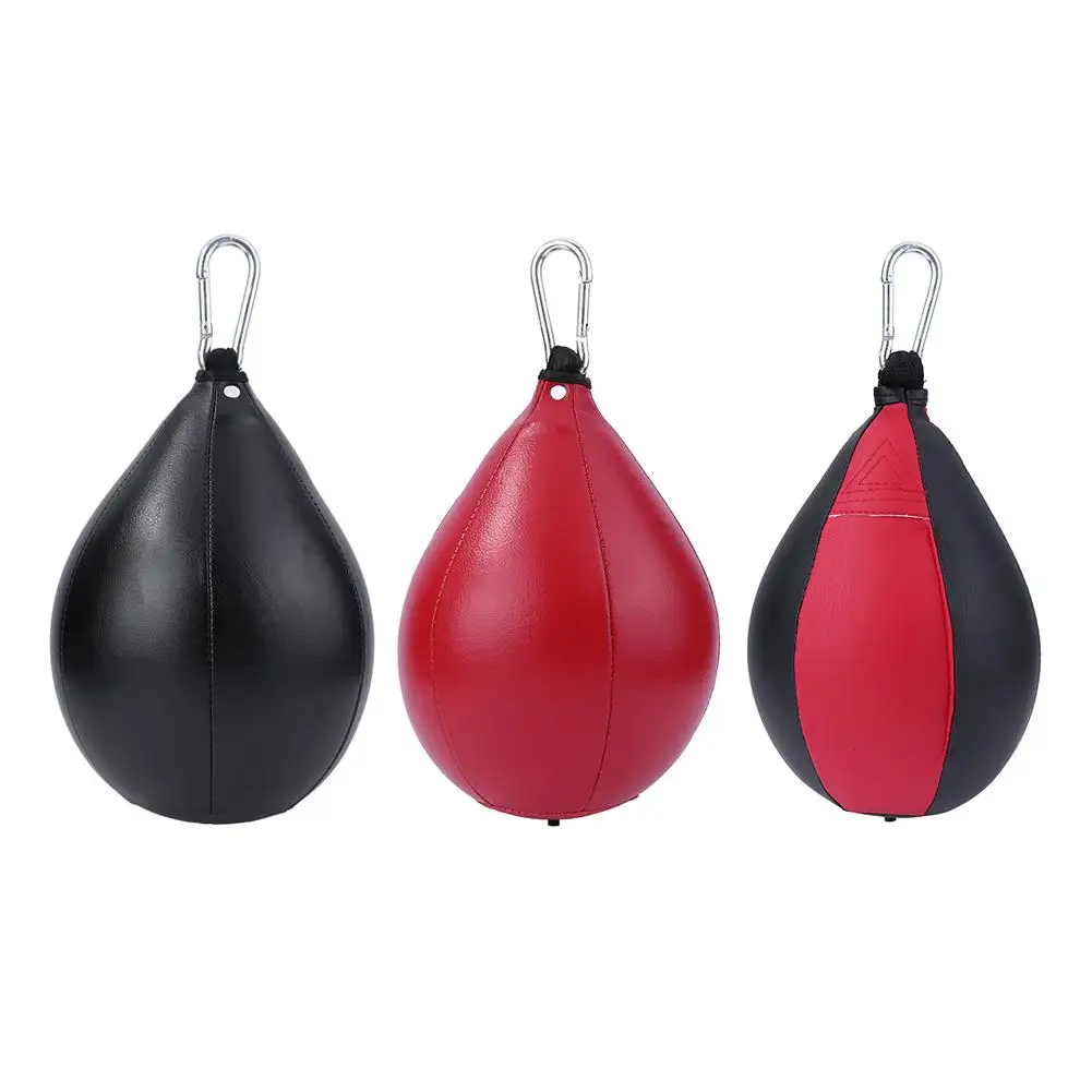 Poire de vitesse de boxe en cuir PU noir, durable pour l'entraînement intensif