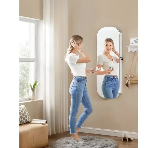 Éclairage LED dans l'armoire à bijoux miroir SONGMICS