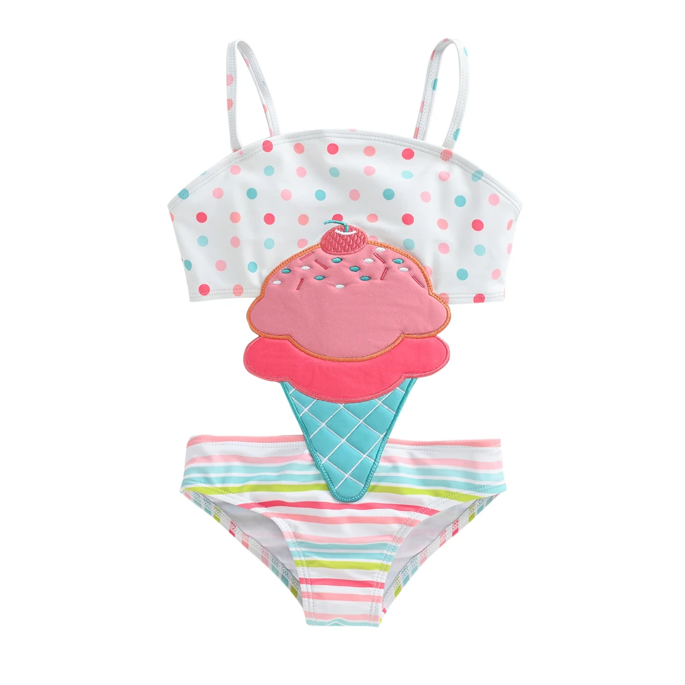 Maillot de bain bébé fille motif pastèque sur fond pastel