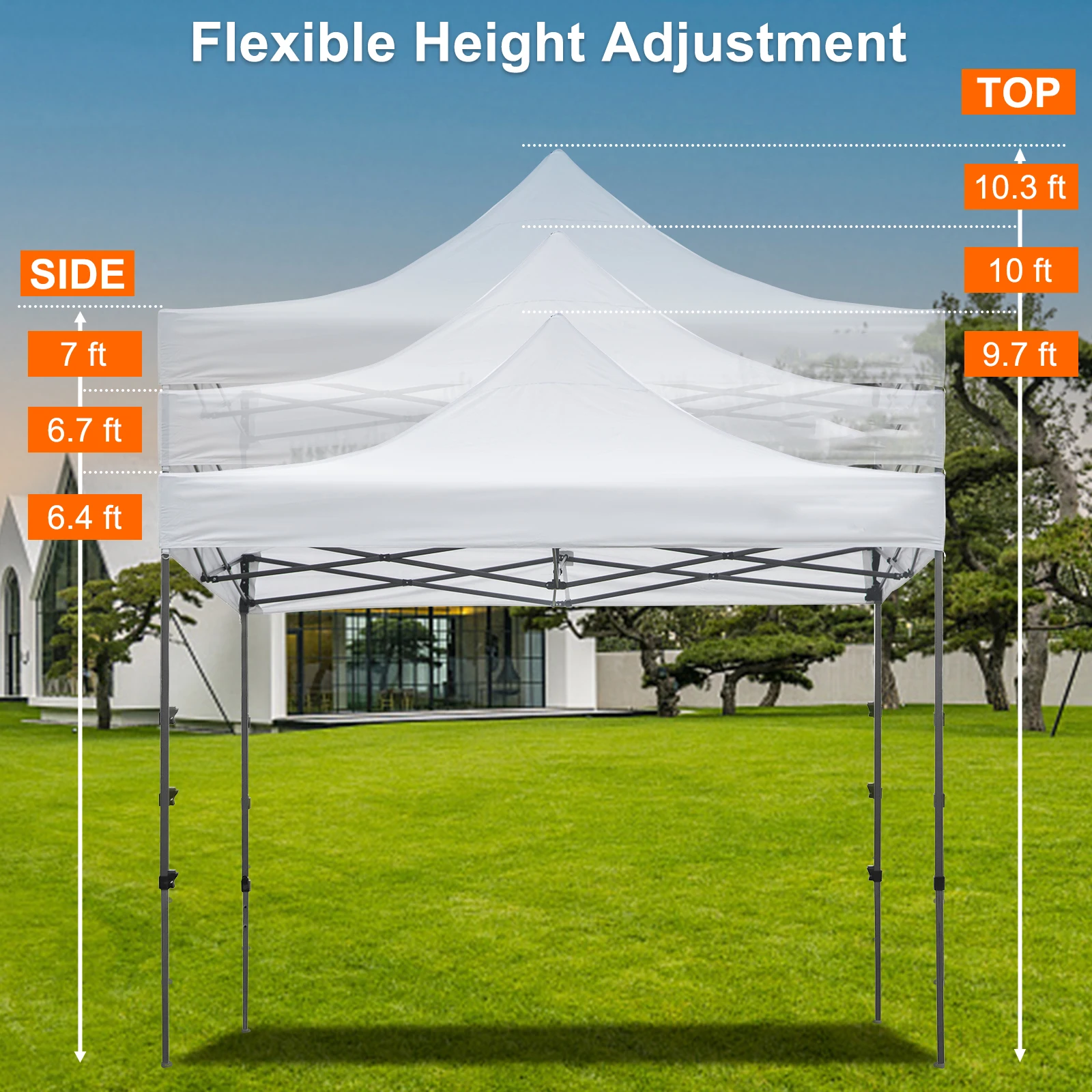 Easy height adjustment mechanism for the pop up gazebo
