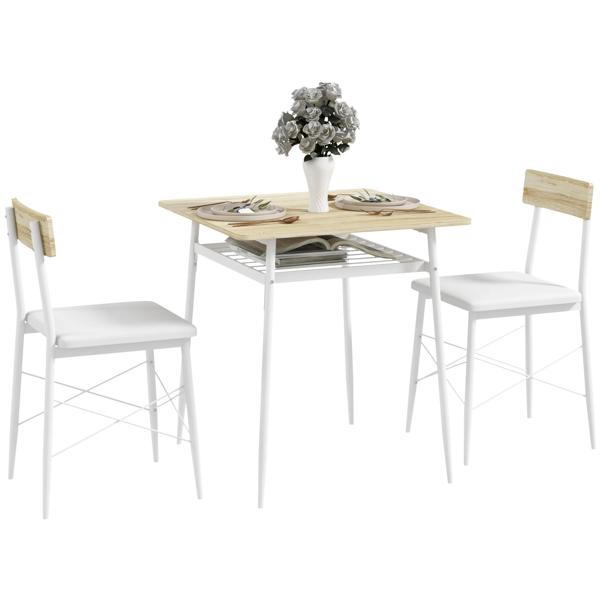 Ensemble table et 2 chaises compact Homcom pour cuisine