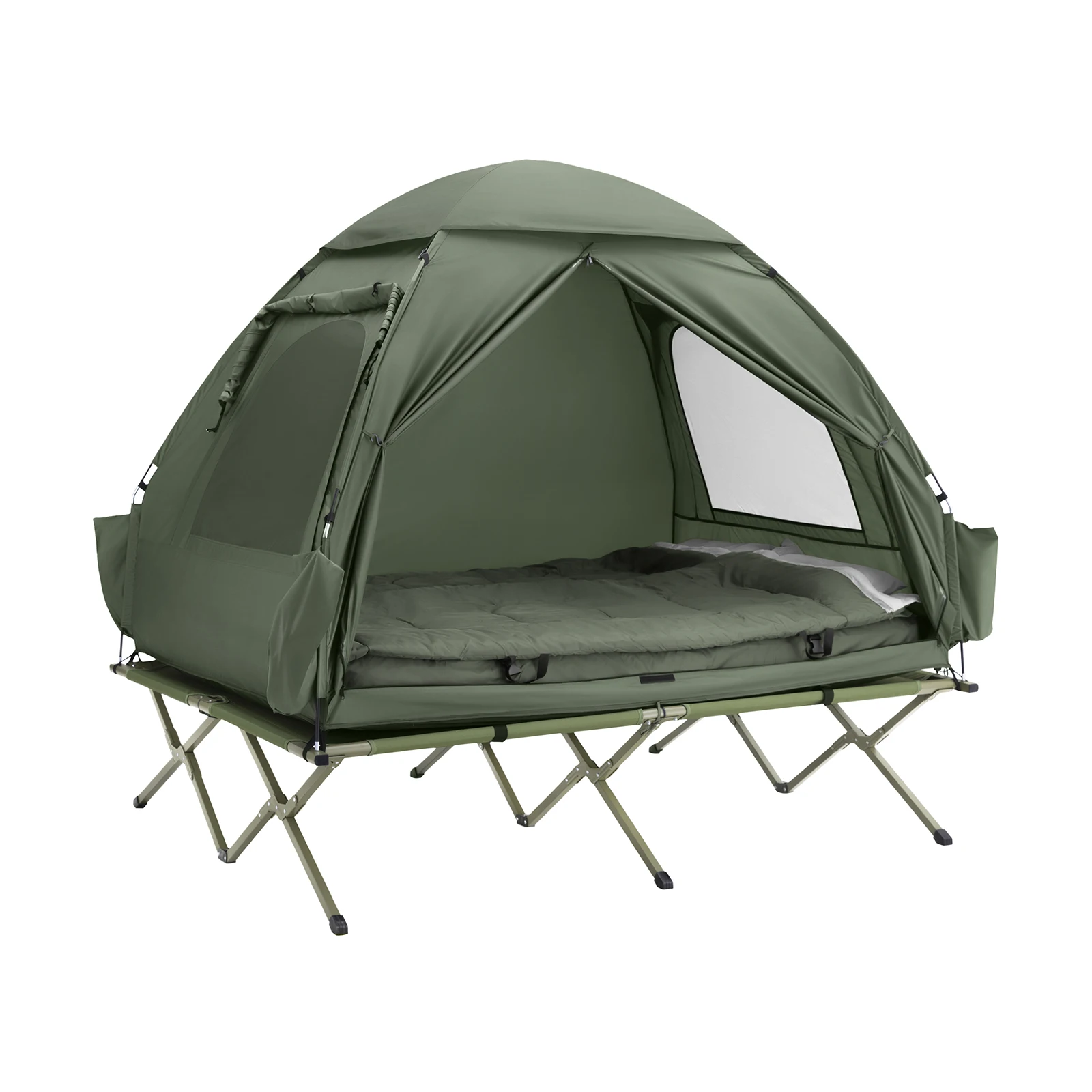 Tente de camping 4 en 1 montée en extérieur