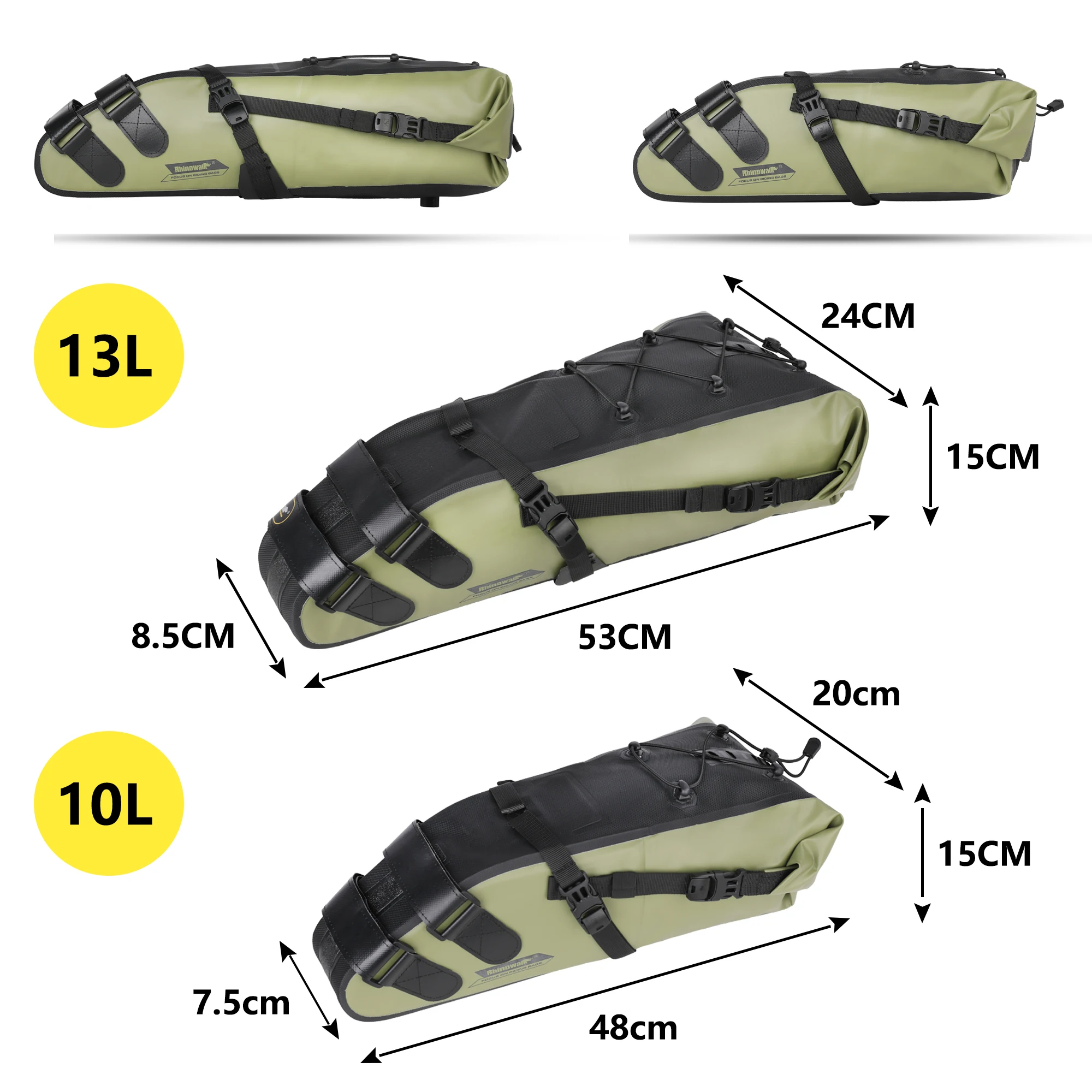 Test d'étanchéité d'une sacoche vélo sous un jet d'eau