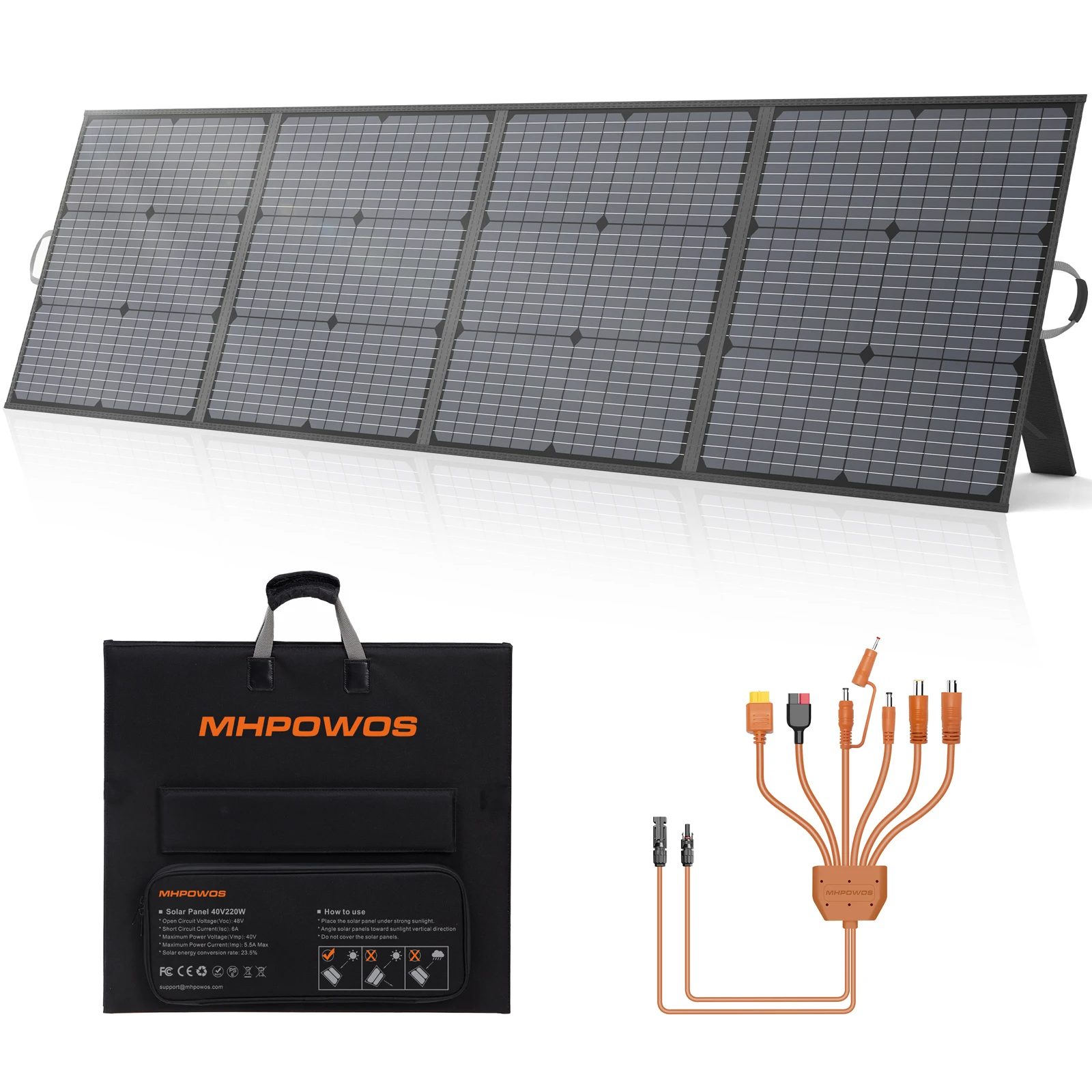 Panneau solaire 220W déplié en extérieur