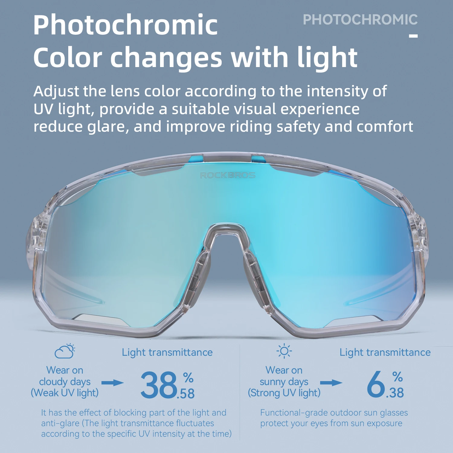 Cycliste avec lunettes de sport ROCKBROS