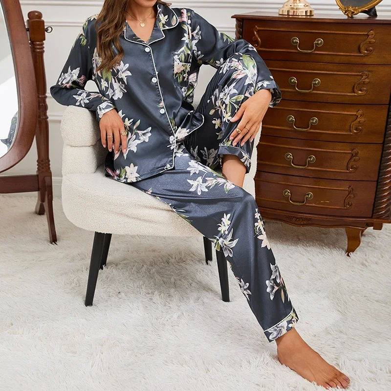 Pyjama femme porté, montrant la coupe ample et confortable
