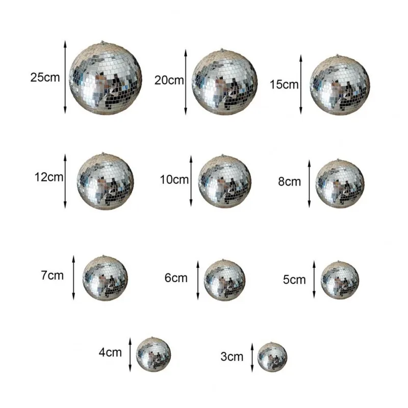 Assortiment de boules disco de différentes tailles