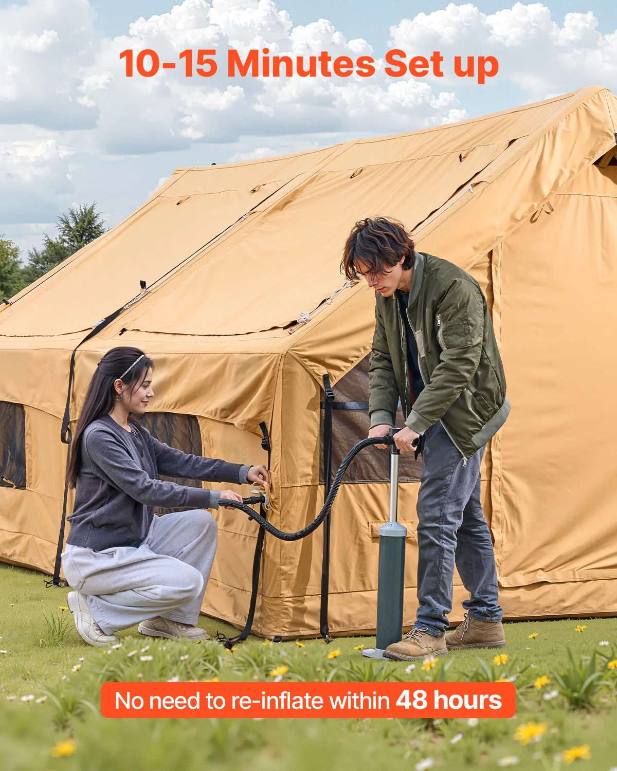 Pompe à main pour montage rapide de la tente gonflable VEVOR