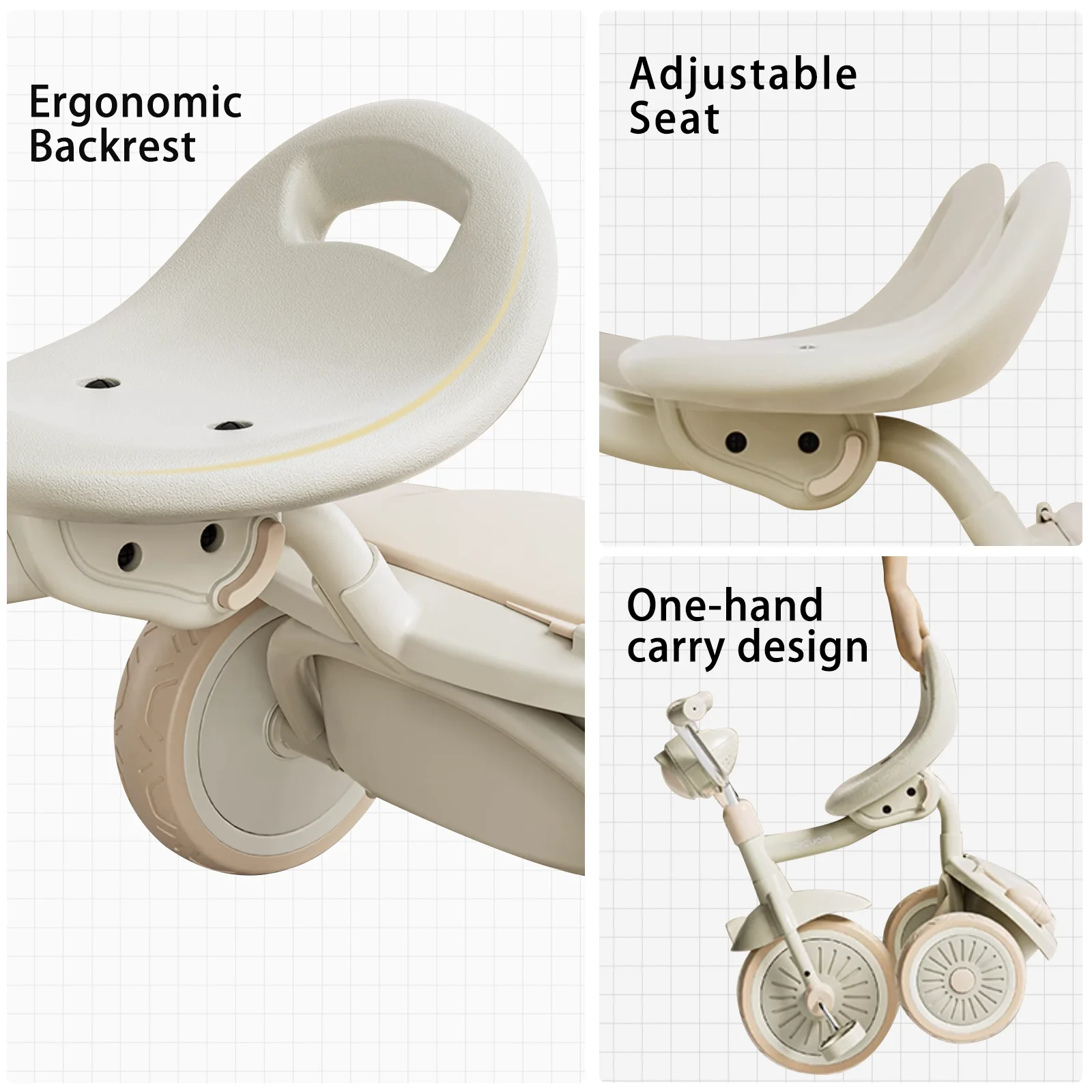 Enfant joyeux sur le tricycle UBRAVOO pliable