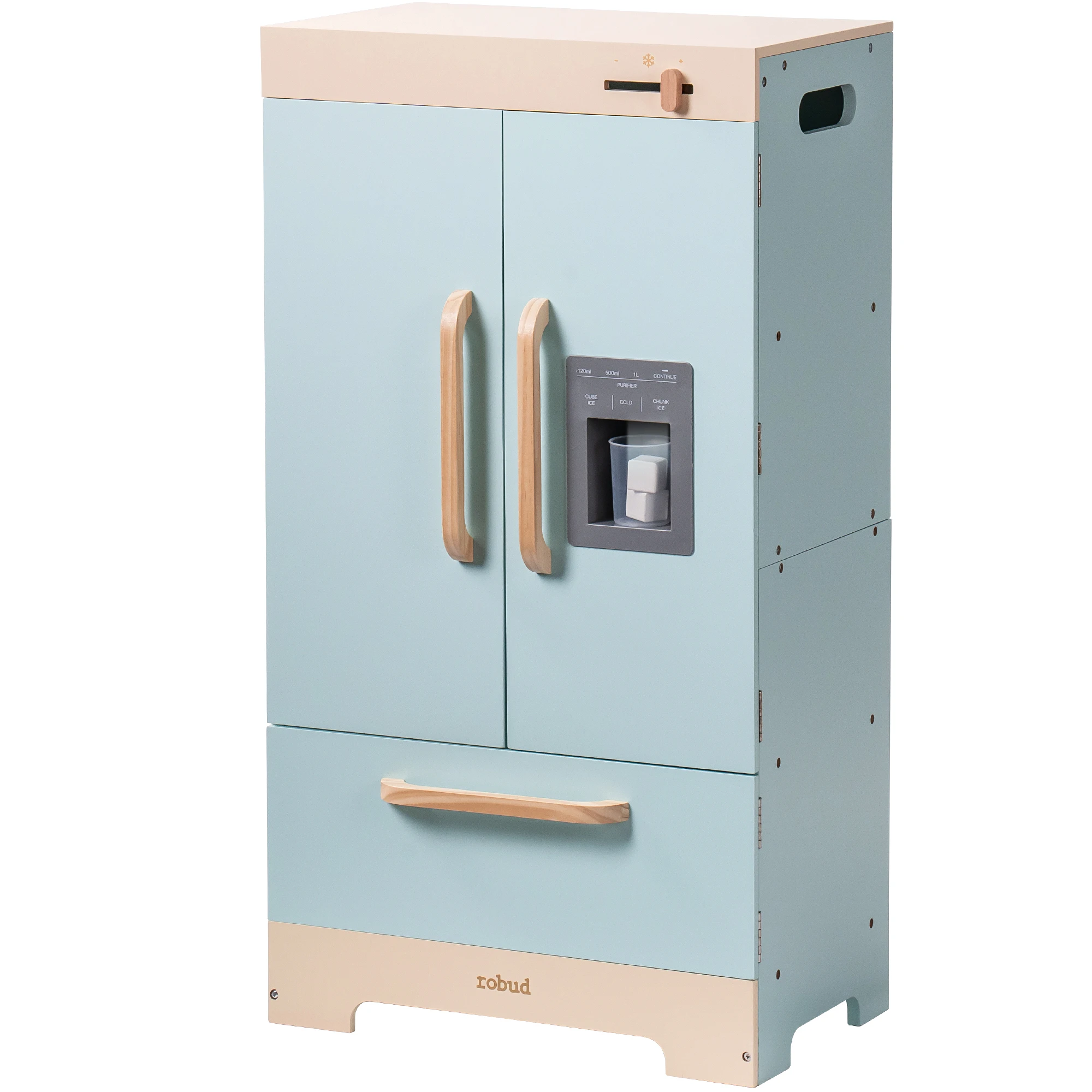 Machine à laver jouet en bois avec tambour rotatif