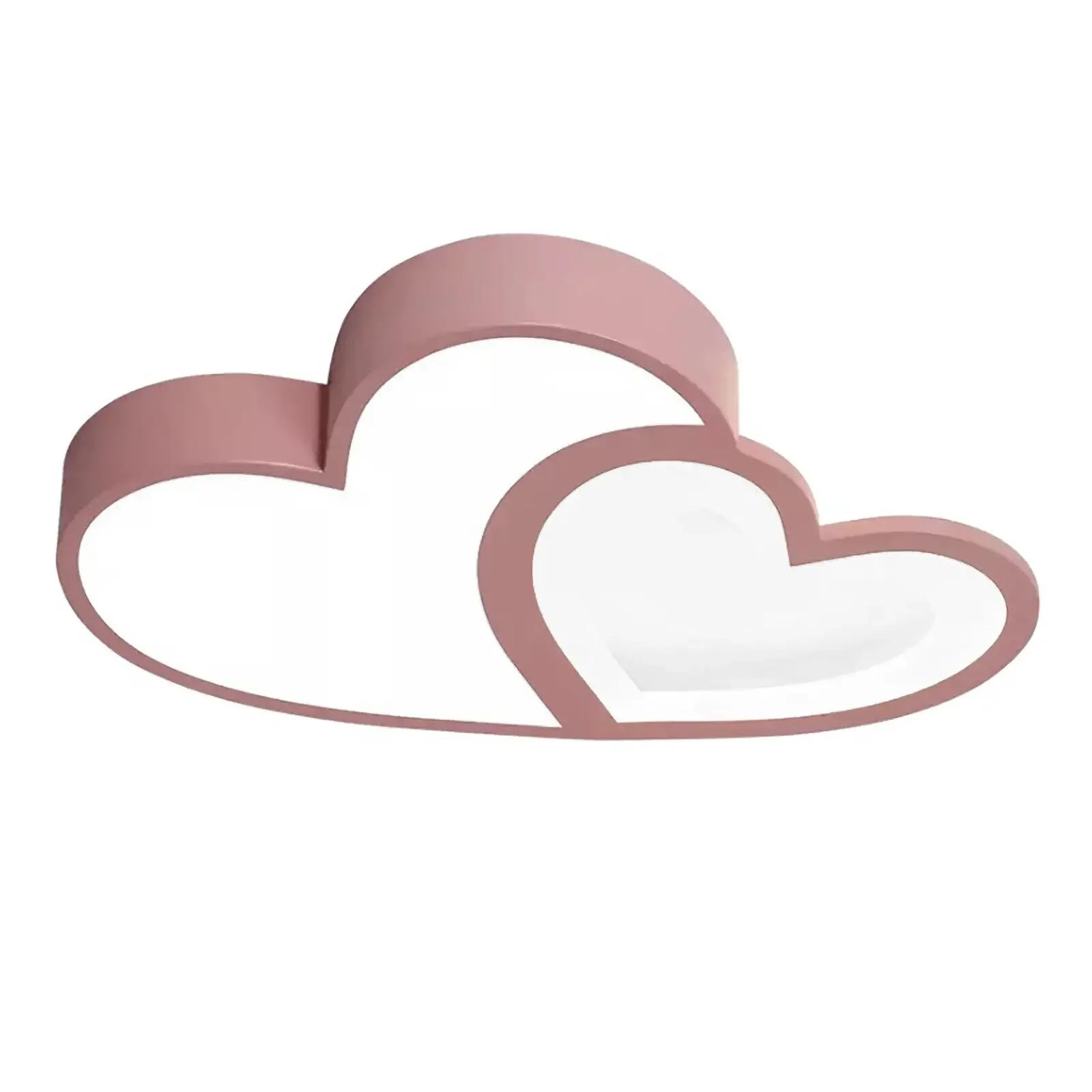 Plafonnier LED cœur rose allumé dans une chambre d'enfant