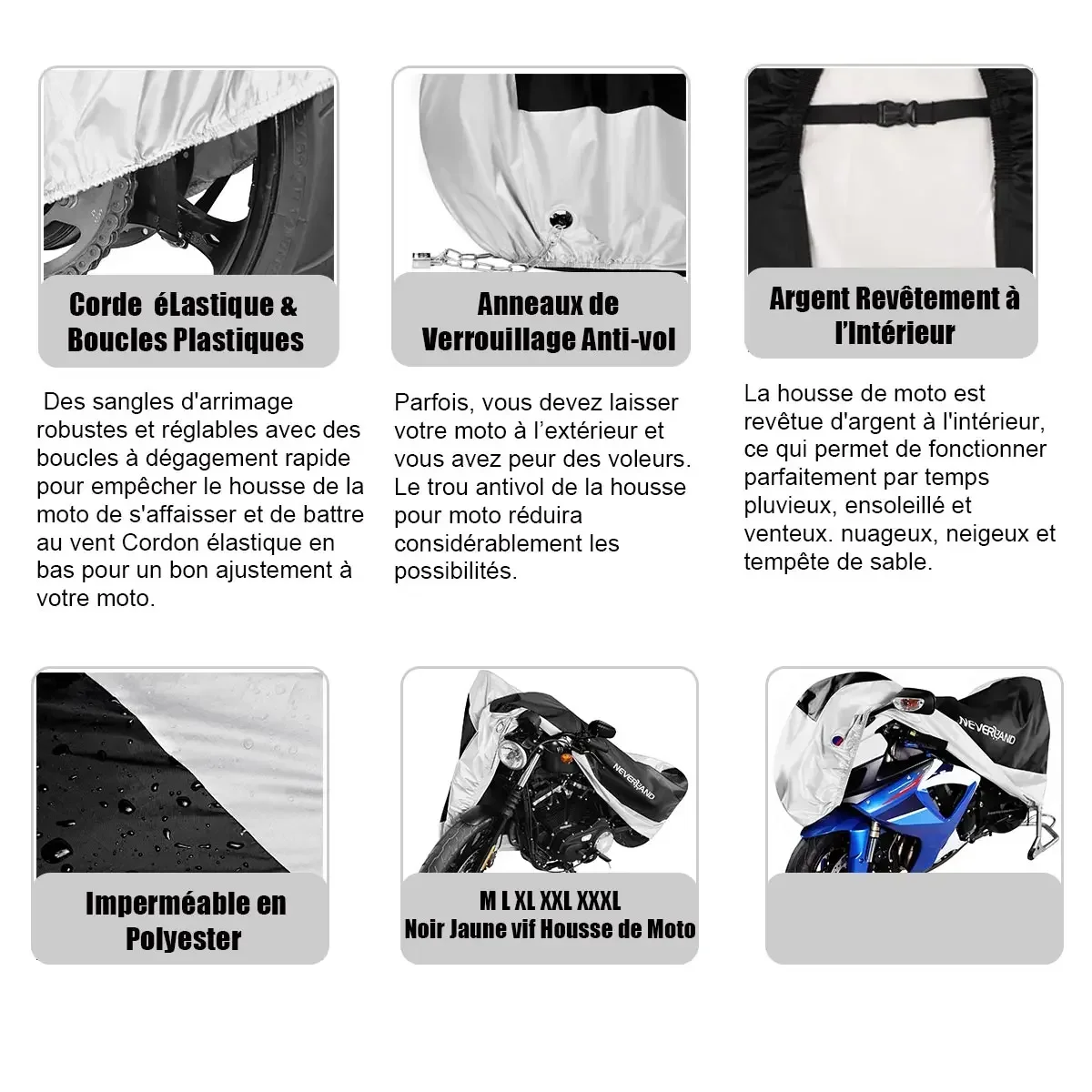 Housse moto facile à installer et à ranger