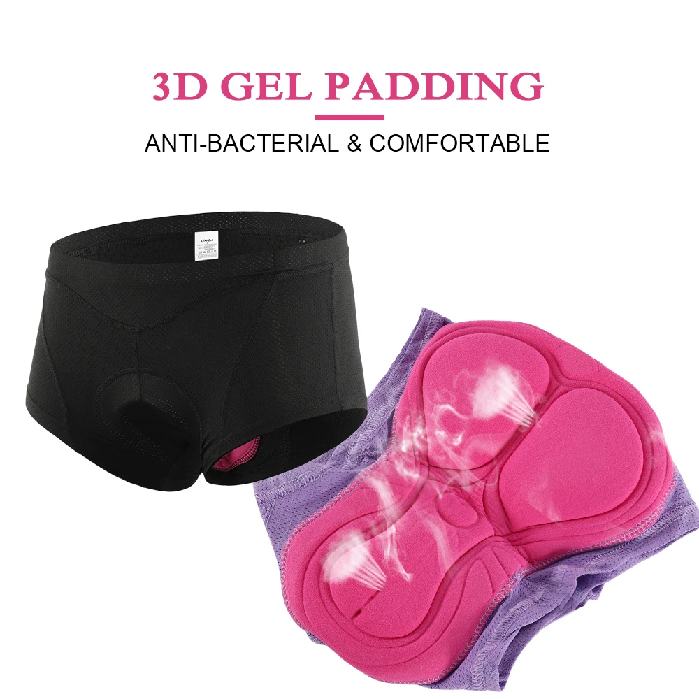 Short cycliste femme avec rembourrage gel 3D pour VTT