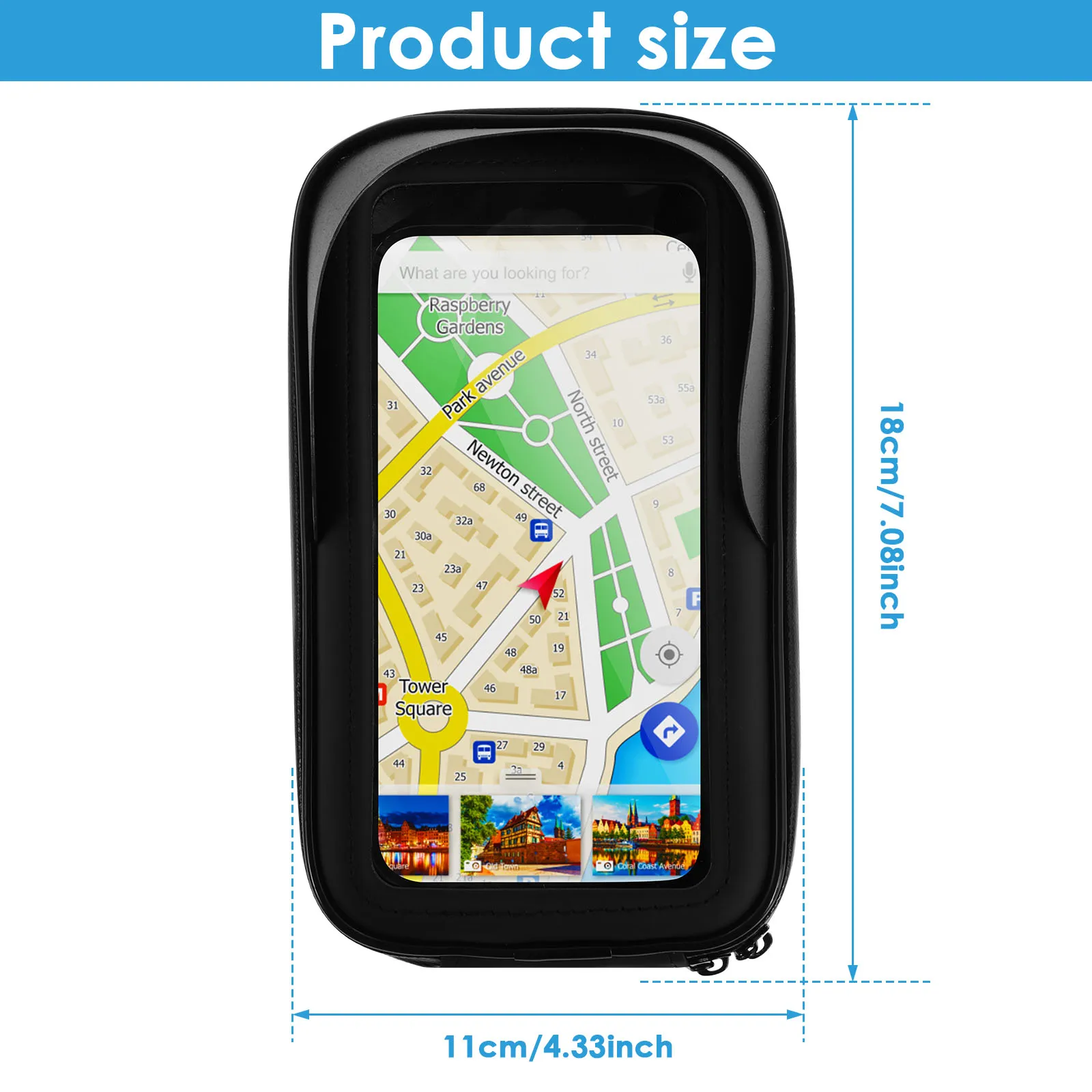 Sacoche vélo étanche avec support smartphone tournant