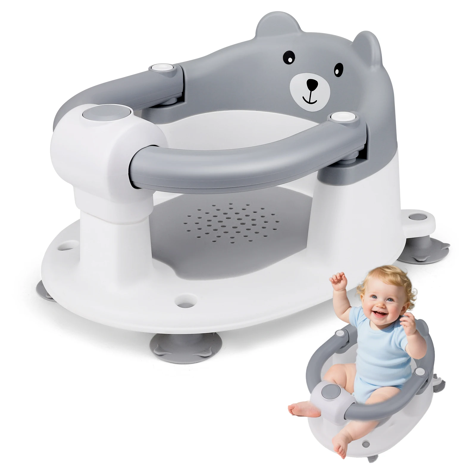 Chaise de bain bébé avec ventouses antidérapantes