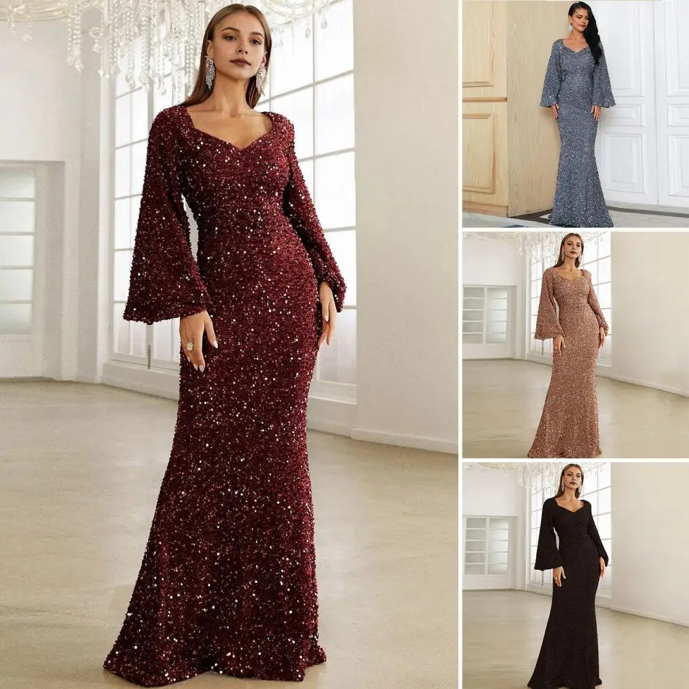 Robe longue à sequins idéale pour les événements spéciaux
