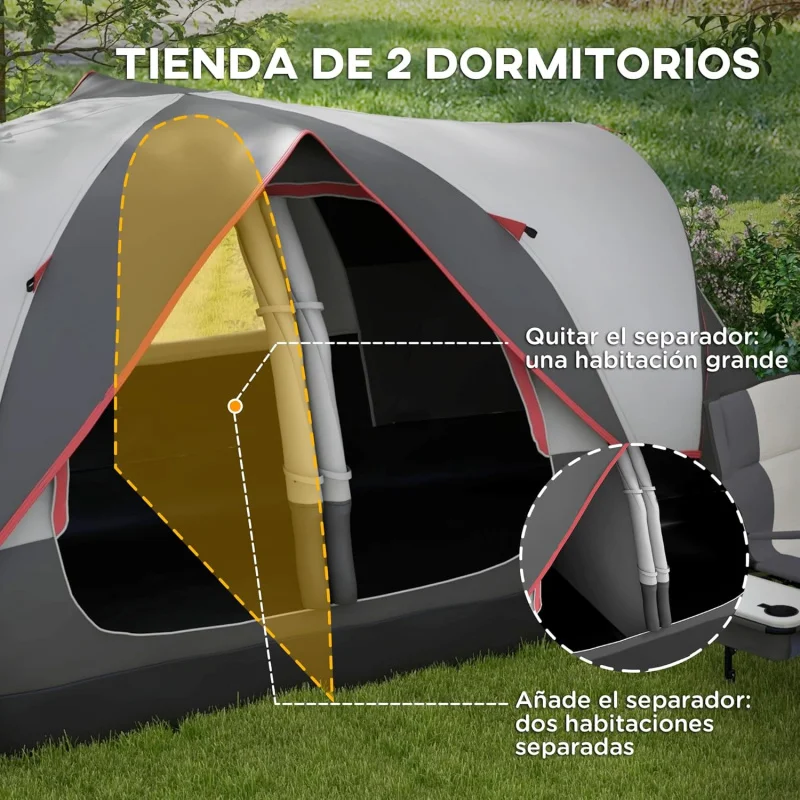 Dimensions détaillées de la tente de camping familiale