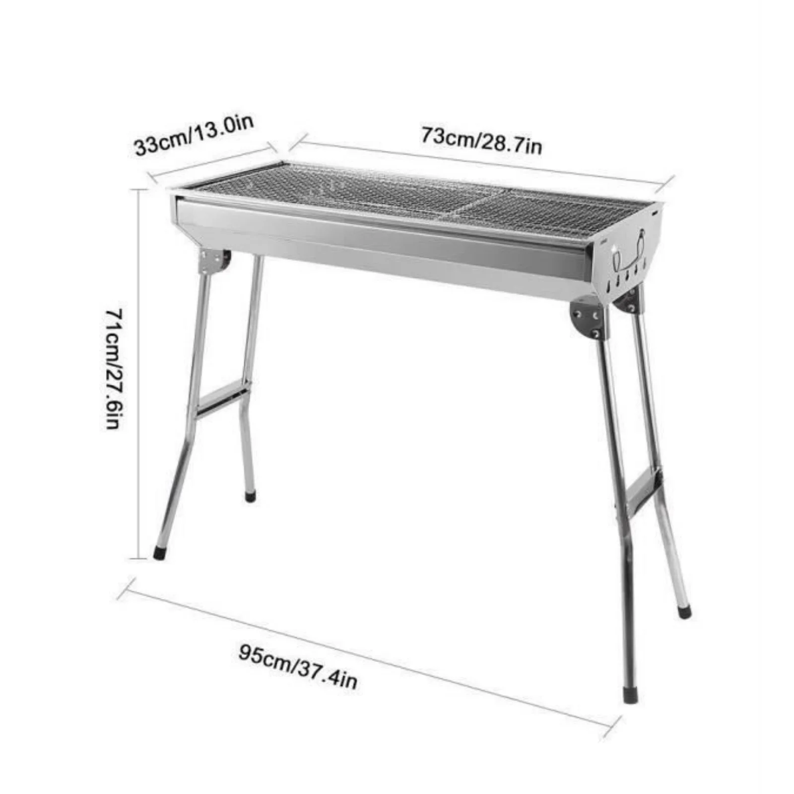 Vue de dessus de la grille en acier inoxydable d'un barbecue