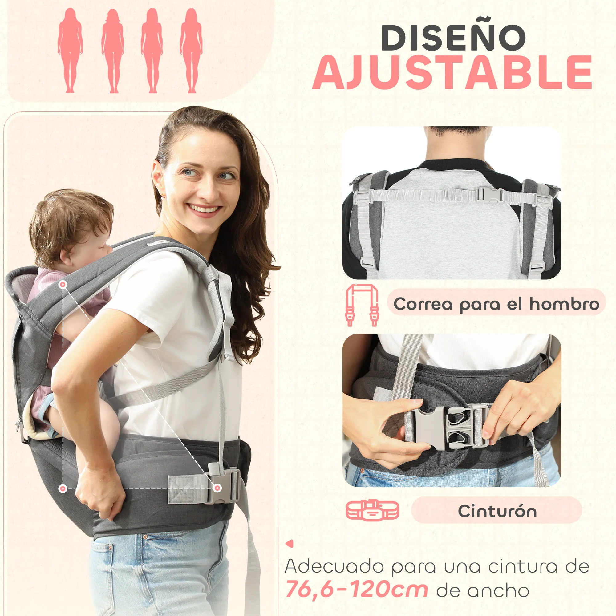 Utilisation du porte-bébé Aiyaplay en position dorsale
