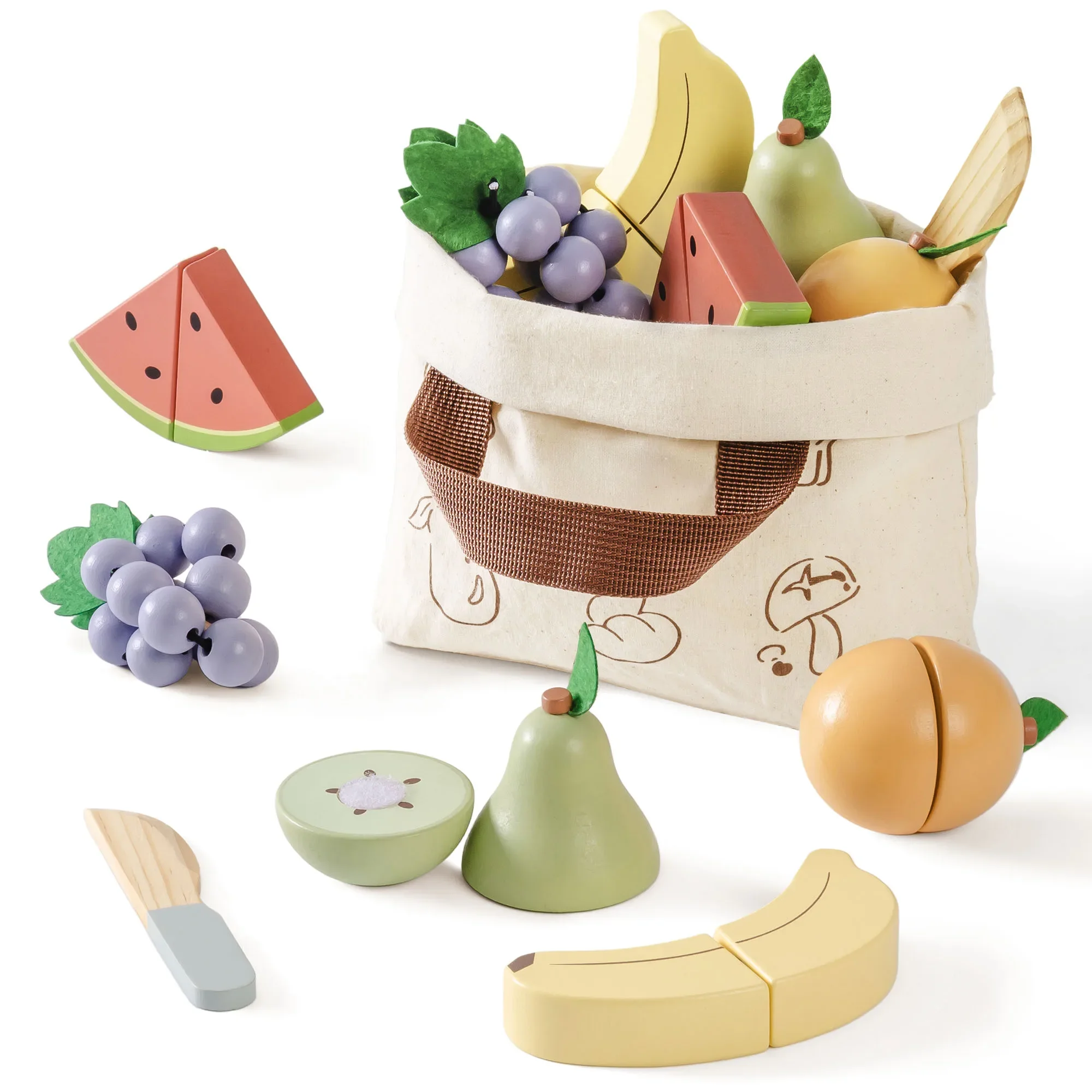 Ensemble complet de jouets de cuisine en bois pour enfants