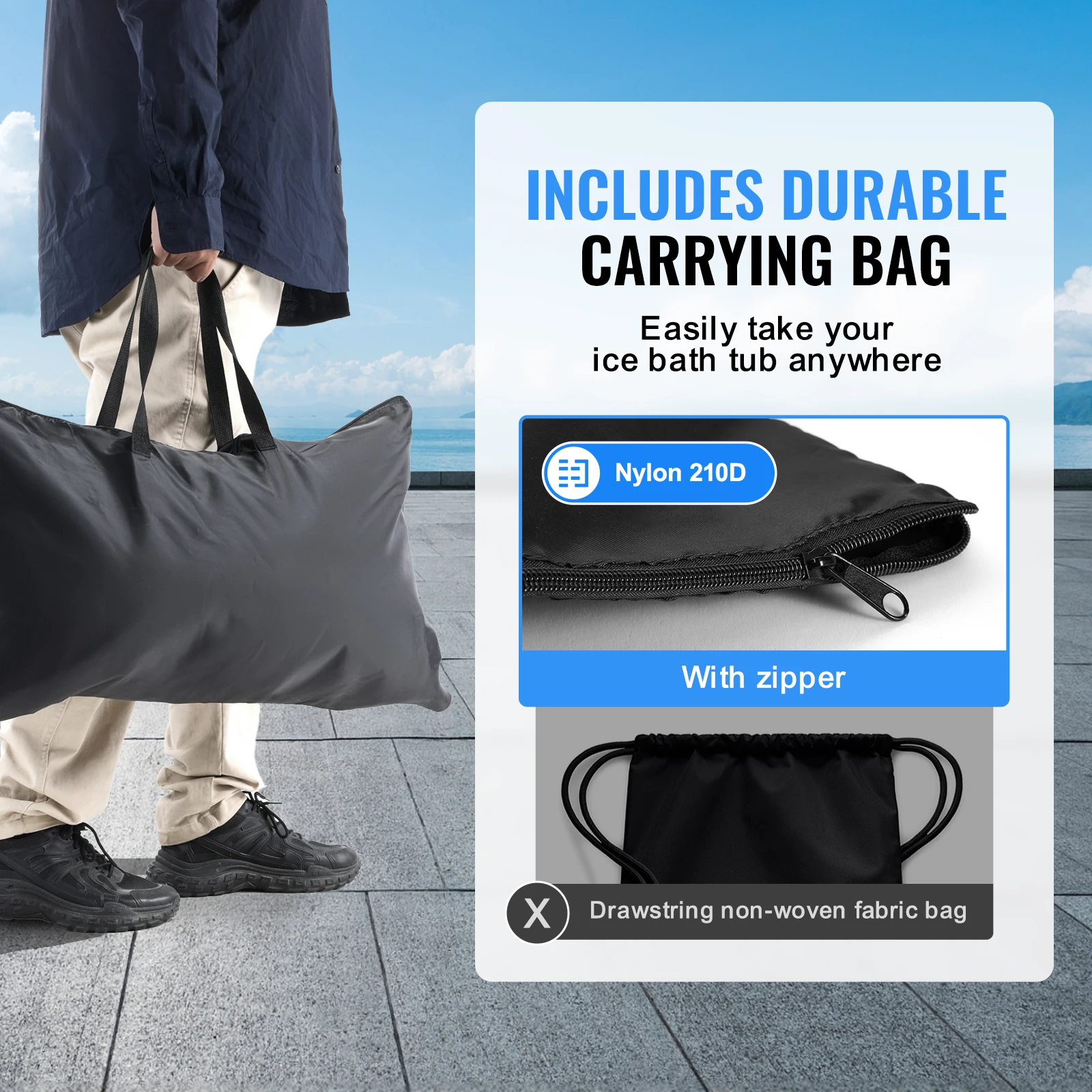 Athlète souriant et détendu dans un bain froid