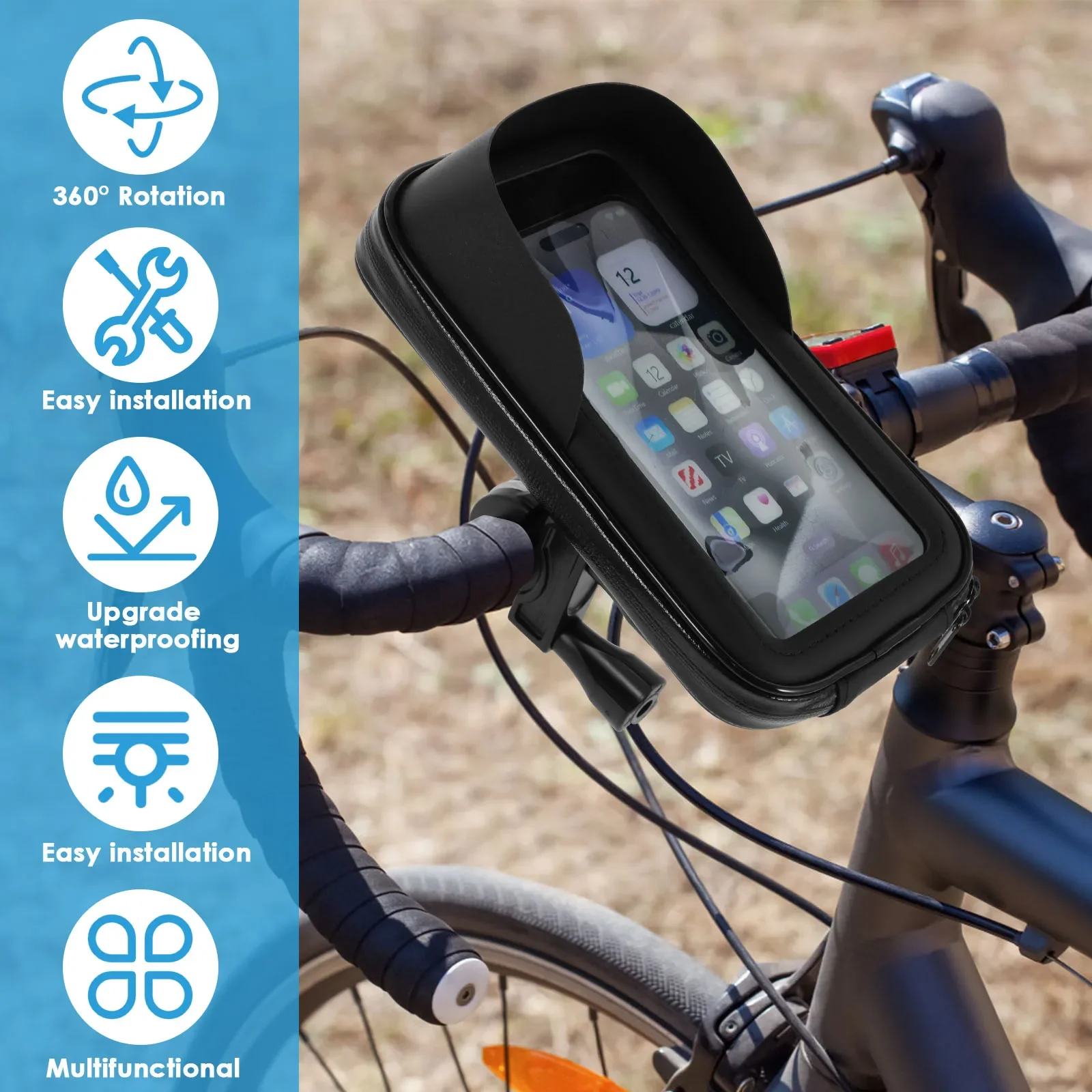 Support guidon vélo pour smartphone avec protection