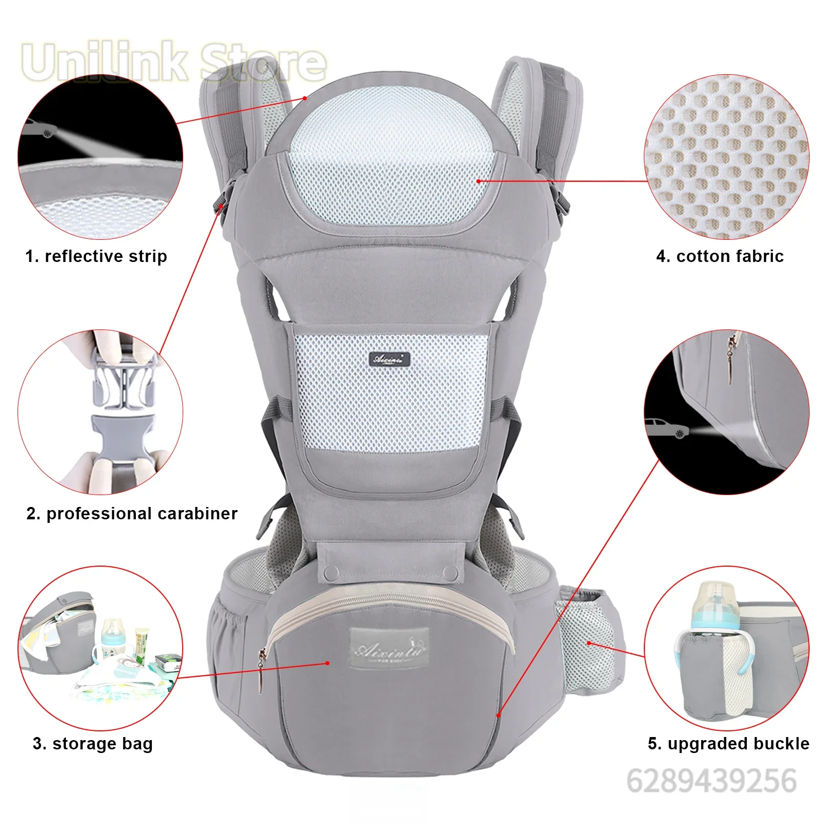 Porte-bébé avec support pour la tête