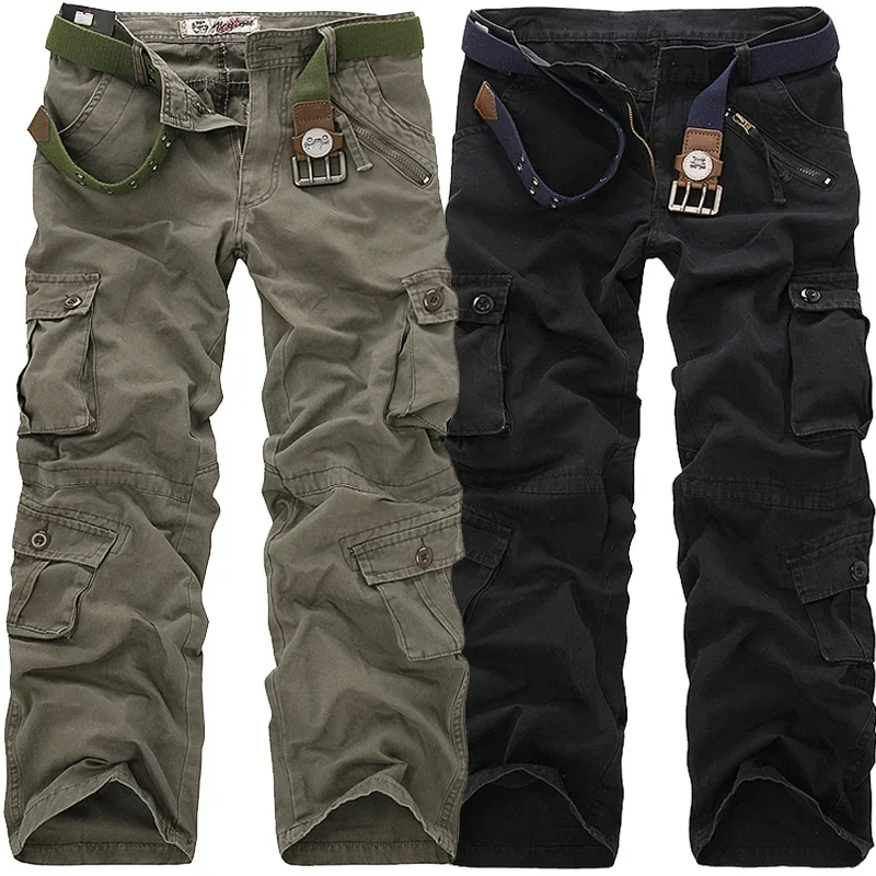 Pantalon cargo homme camouflage avec multiples poches latérales