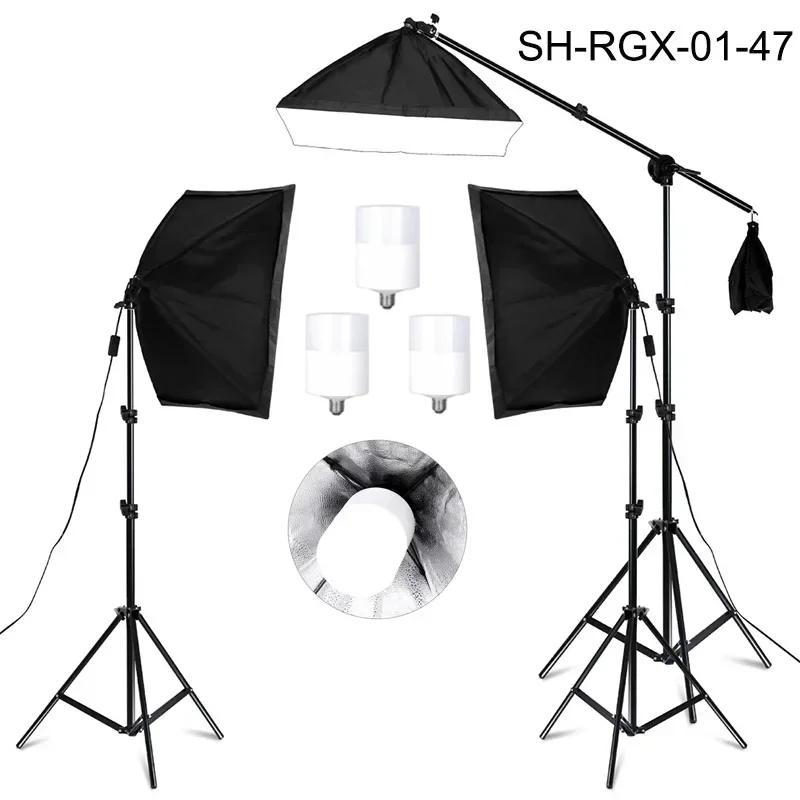 Kit studio photo softbox 50x70cm avec trépieds