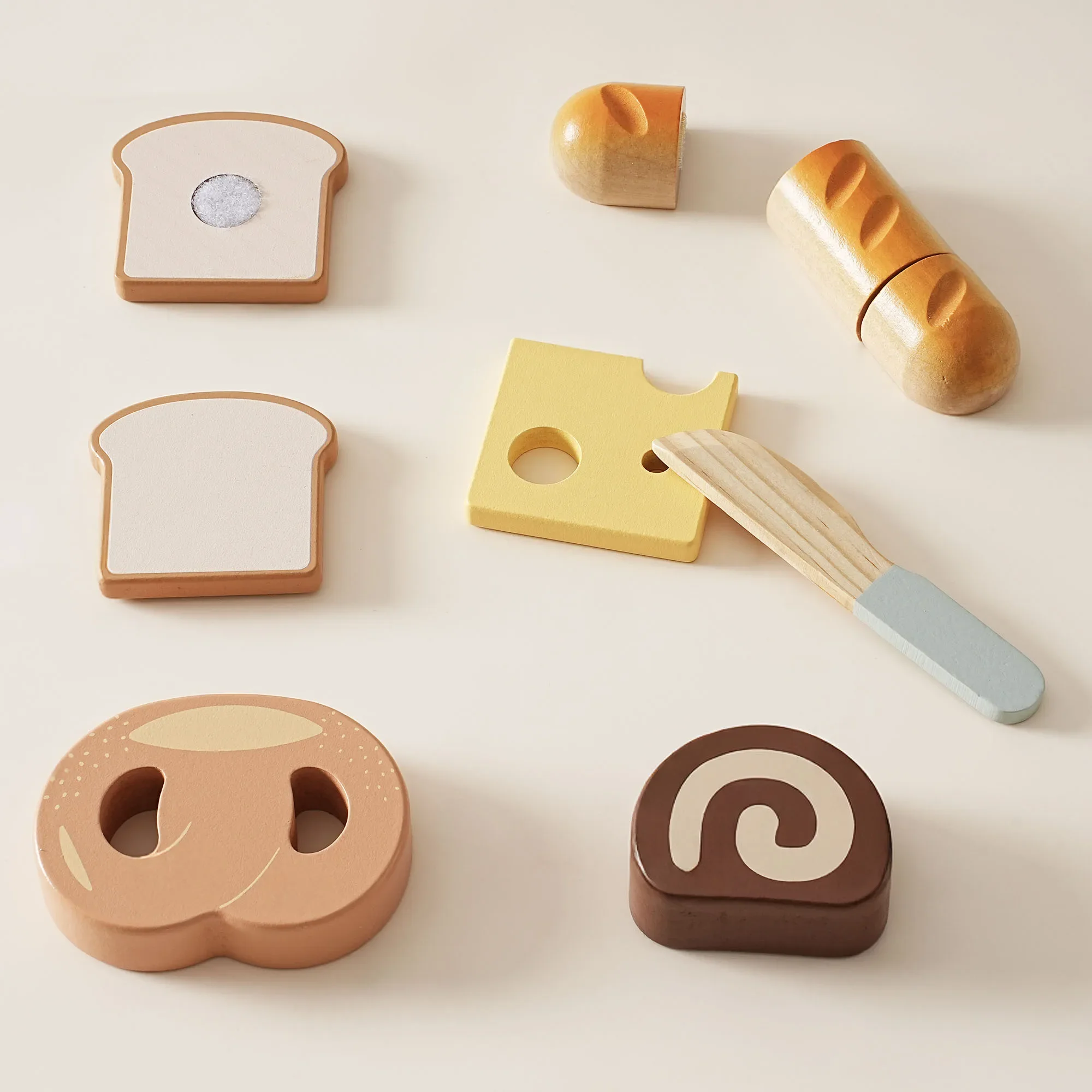 Assortiment de jouets alimentaires en bois pour enfants
