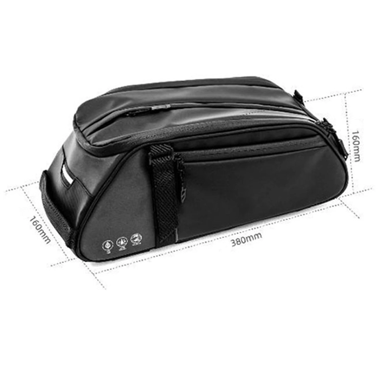 Sacoche vélo avec vue sur les sangles de fixation