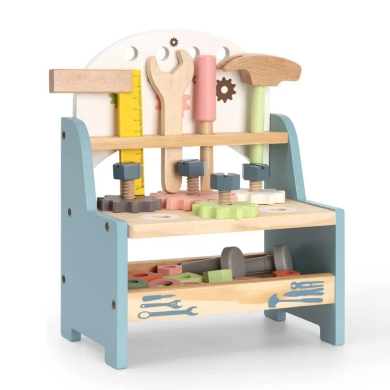 Banc d'outils en bois pour enfants avec outils inclus