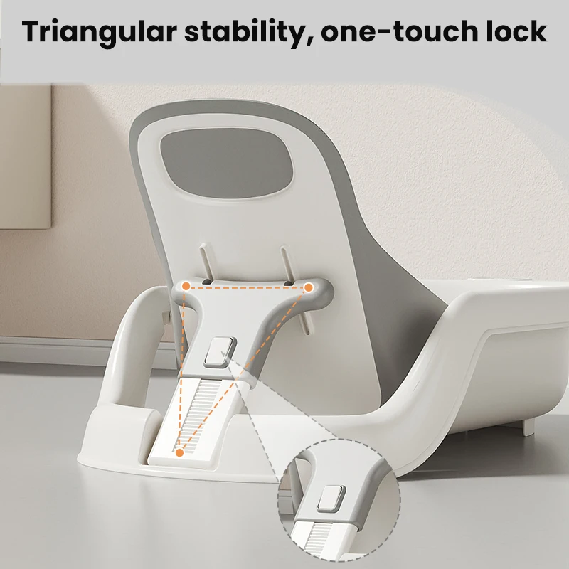 Baignoire bébé dépliée, montrant les différentes étapes d'utilisation