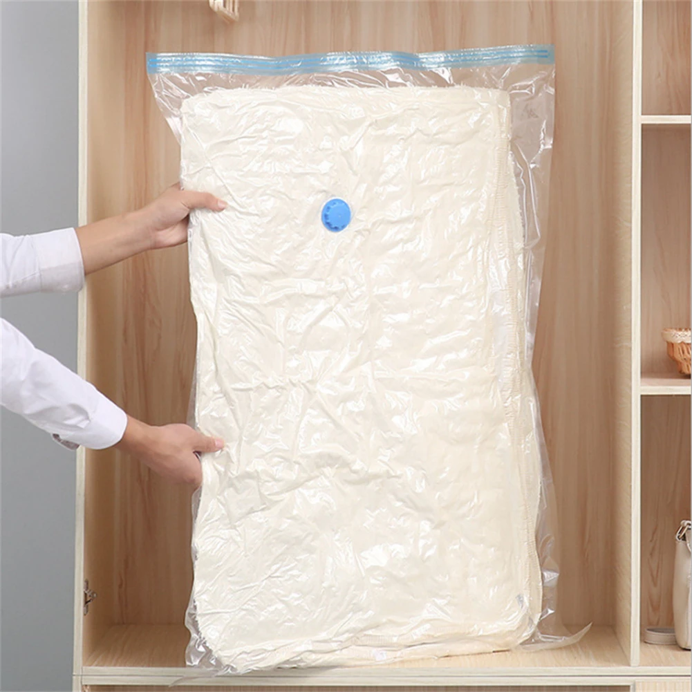 Housse sous vide avant et après compression
