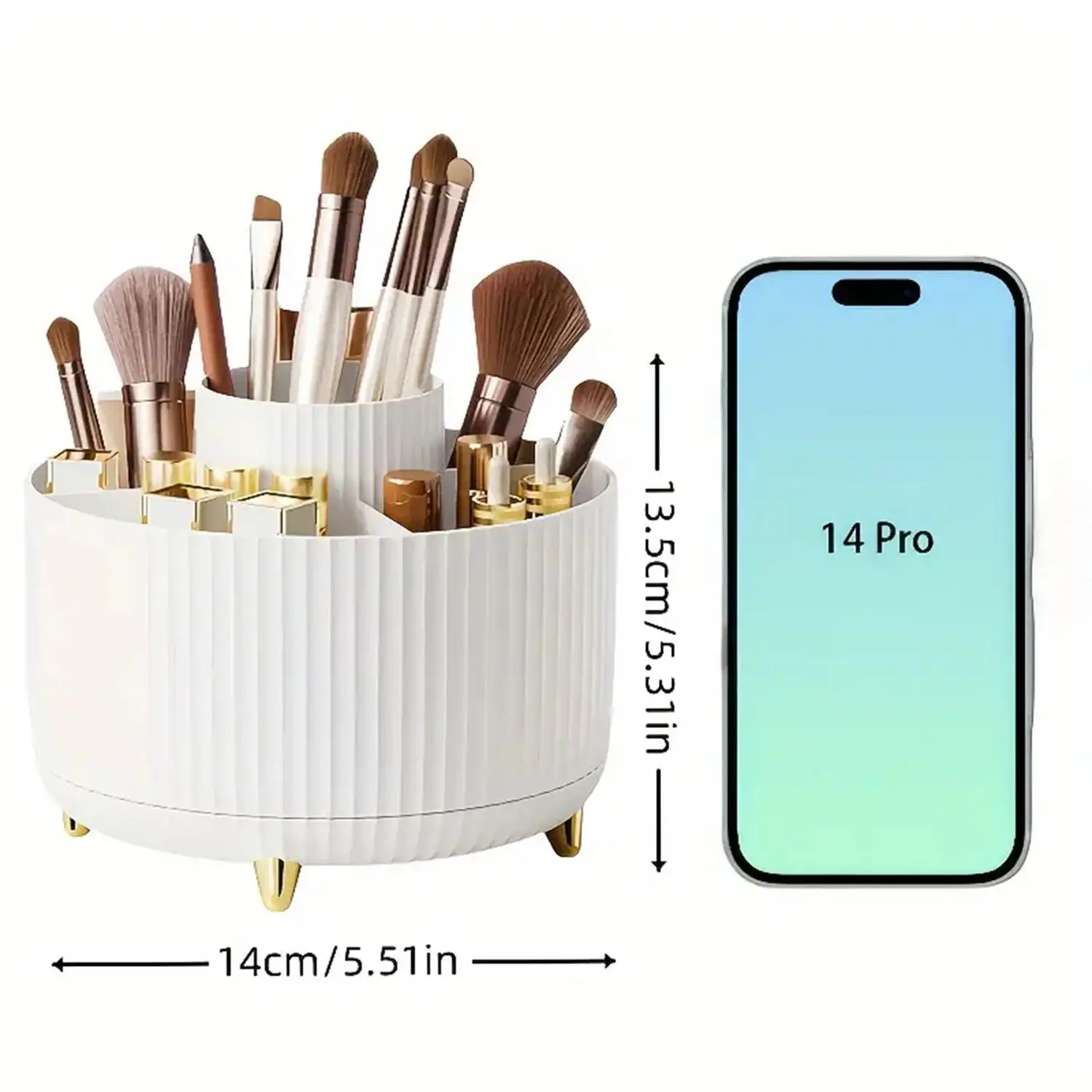 Organisateur de maquillage rotatif rempli