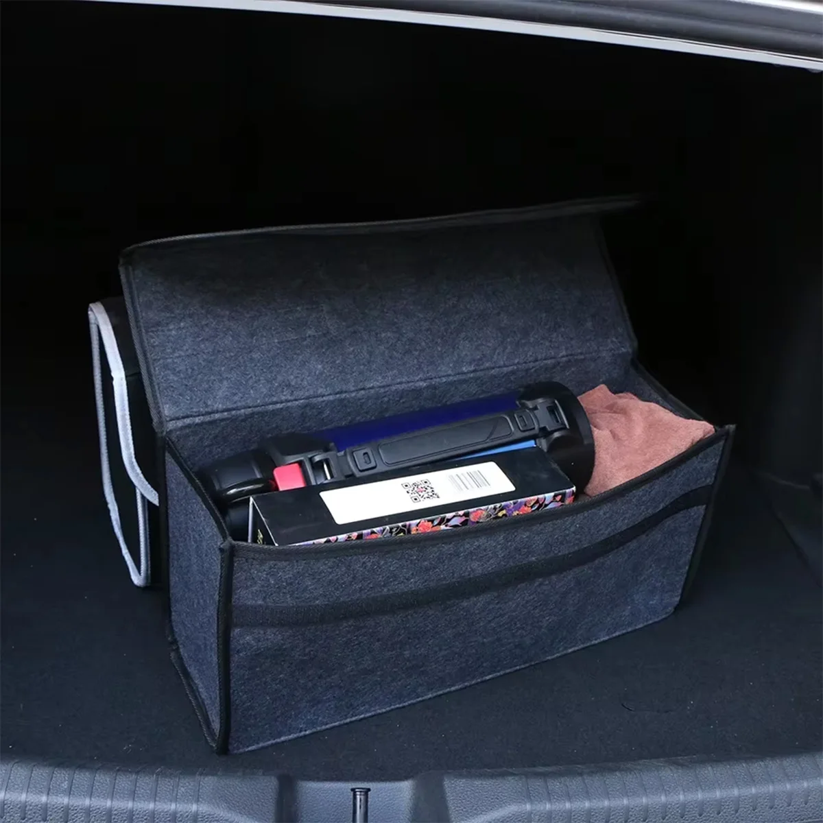 Felt boot organiser filled